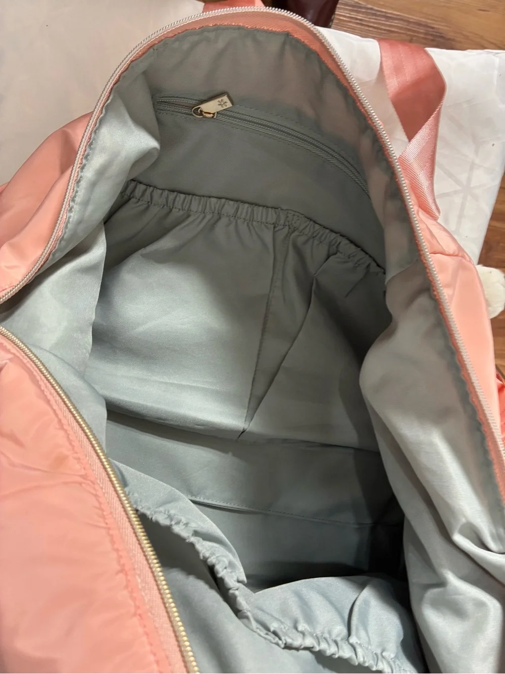 Skip Hop Suite 6-In-1 Diaper Bag in blush pink with quilted details. EUC